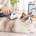 Paweno self-cleaning curved grooming comb used on a cat