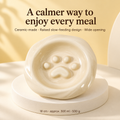 Paweno ceramic paw slow feeder bowl