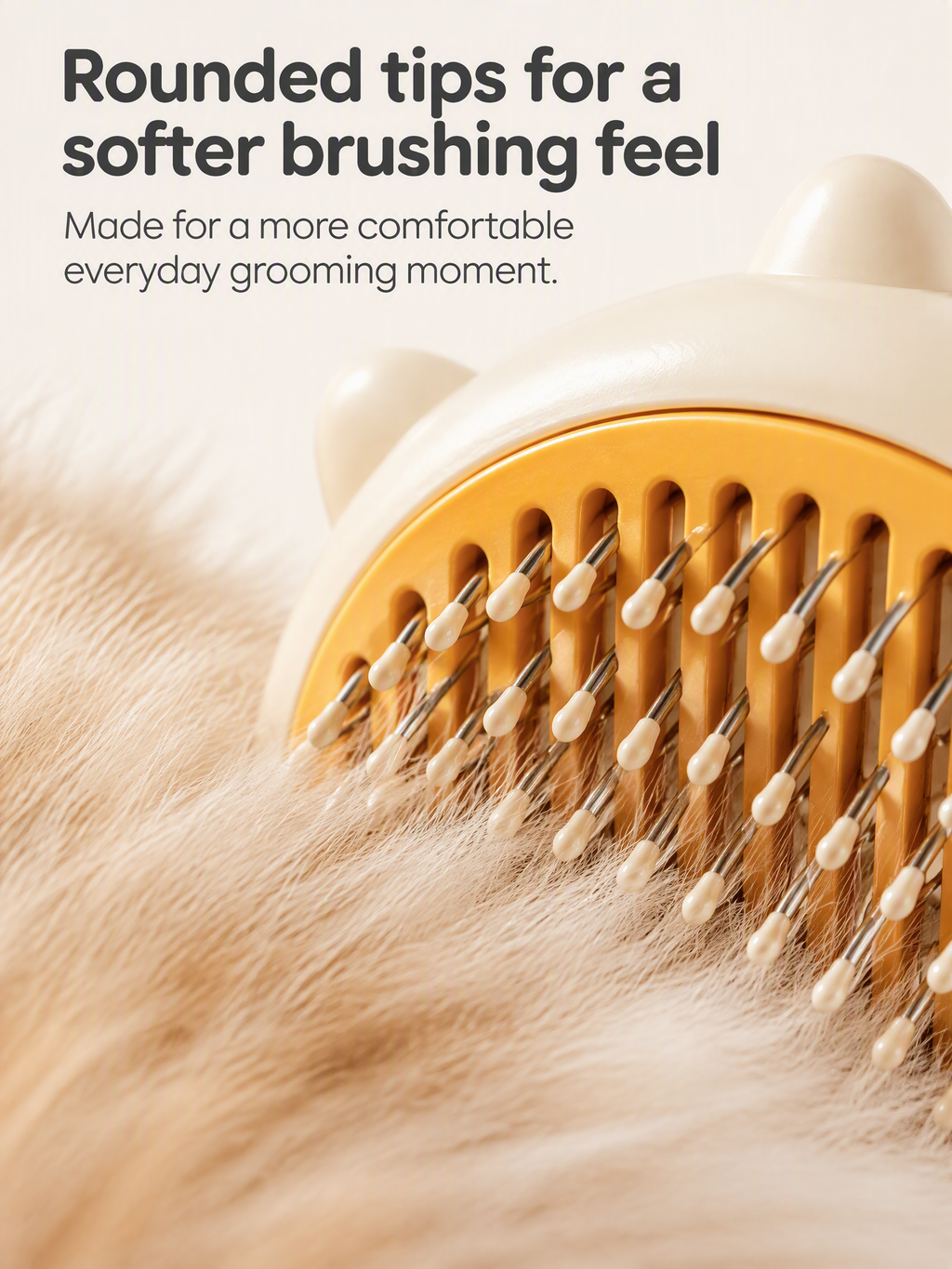 Rounded resin protection tips for a softer brushing feel