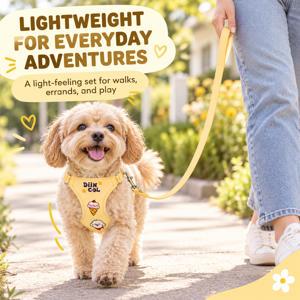 Paweno lightweight harness and leash set for everyday dog walks