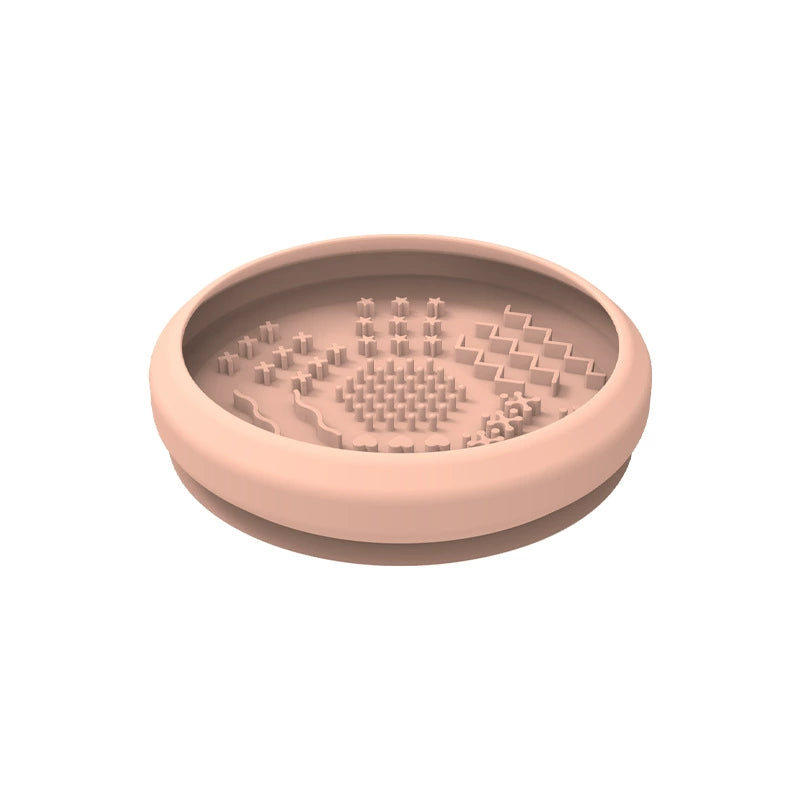 Brown silicone pet slow feeder lick bowl