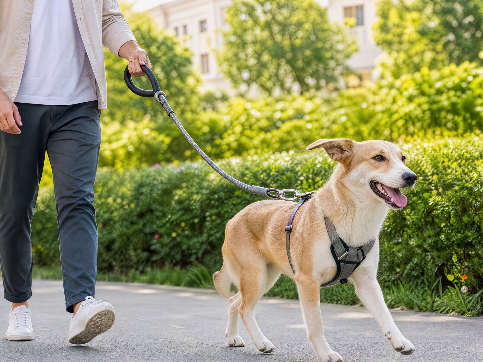 A dog ready for an everyday walk